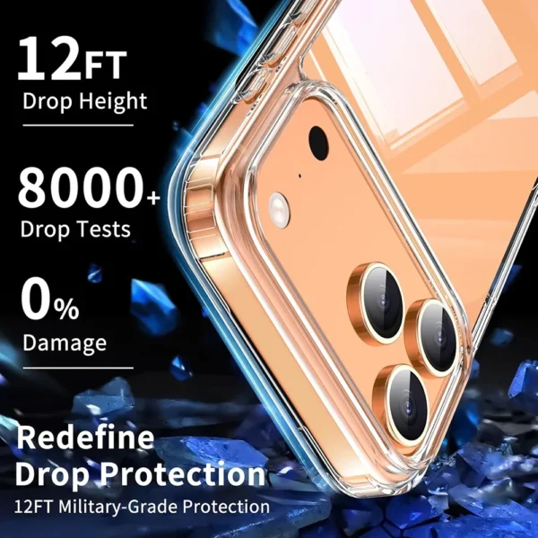 ⁦Invisible Airbag Shockproof Case For iPhone 17 Pro Max iPhone17 Air Hybrid Hard Cover For iPhone17ProMax 17Air Soft Shell 17Pro⁩ - الصورة ⁦3⁩