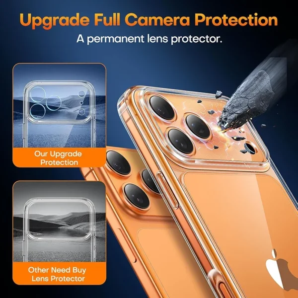 ⁦For iPhone 17 Pro Case apple iPhone 17 Air iPhone 17 Pro Max Cover Bumper Shockproof Clear PC + Silicone Protective Phone Cover⁩ - الصورة ⁦2⁩