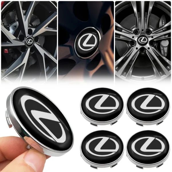 4pcs 60mm Car Wheel Center Hub Center Cap Rim Hub Dustproof Cover Emblemem For Lexus RX 300 IS 250 300 GX 400 460 UX 200 NX
