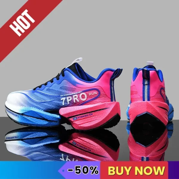 ⁦NEW Sports Running Shoes Men Marathon Breathable Comfortable Women Athletic Training Outdoor Sneakers Air Cushion Carbon Plate⁩ - الصورة ⁦6⁩