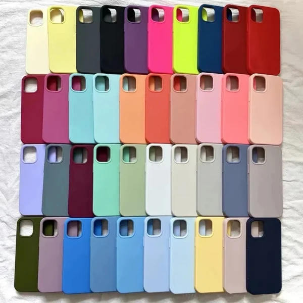 ⁦Original Official Silicone Cases For iPhone 16 13 15 12 14 Pro Max 15 16 Plus With logo Case For Apple iPhone 14 15 Pro Cover⁩ - الصورة ⁦2⁩