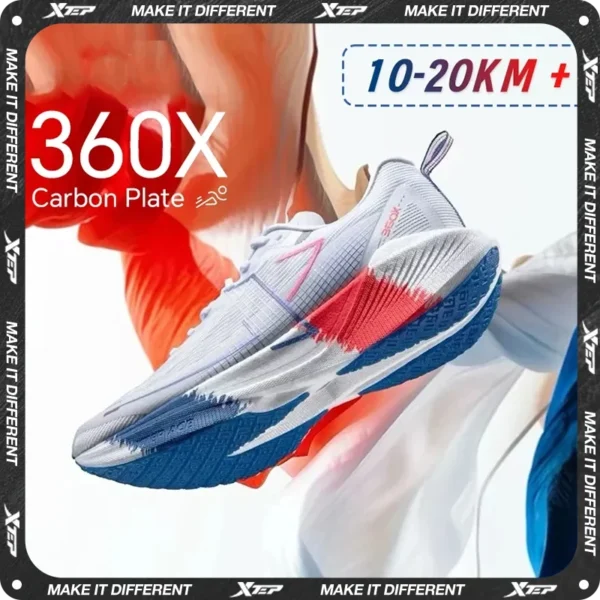 Xtep 360X Professional Running shoes Men's Carbon Plate Marathon PB Sport Shoe Lightweight ETPU Material Sneakers 976119110080