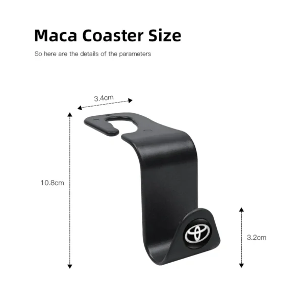 ⁦2Pcs Portable Car Seat Back Hooks Storage Tools Accessories For Toyota Corolla Yaris Aygo Prius CHR Camry Auris Avensis 4Runner⁩ - الصورة ⁦6⁩