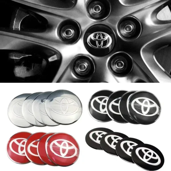 65mm Car Wheel Center Hub Caps Sticker for Camry Highlander Corolla Rav4 Tundra Crown Land Cruiser Tacoma Accessories