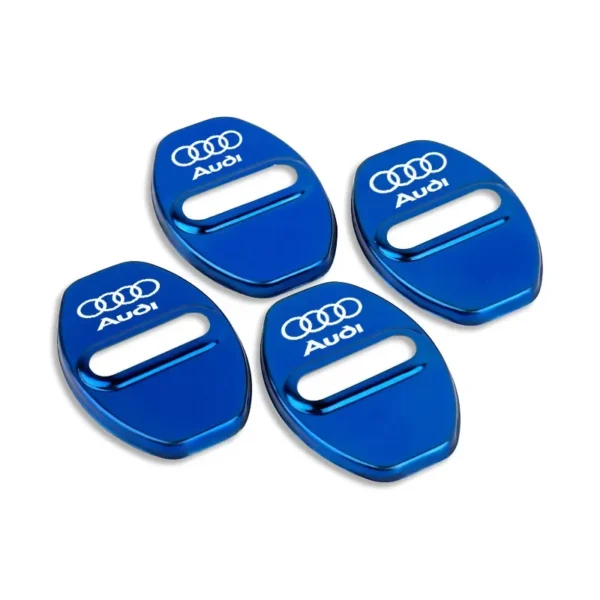 ⁦4PCS Car Styling Door Lock Cover Case Stickers Auto Decoration Accessories for Audi S A3 A4 Q7 Q3 Tt A7 8L B8 8P 8V B6 A5 A6 C7⁩ - الصورة ⁦2⁩