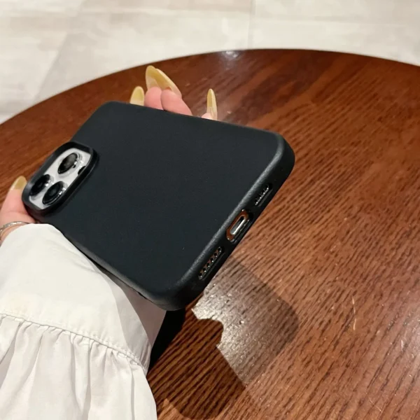 Luxury Silicone Litchi Lines Leather Phone Case For iPhone 17 16 15 14 13 12 11 Pro Max X XS XR Plus Soft Shockproof Full Cover - Image 6