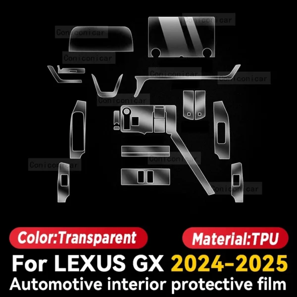 ⁦For LEXUS GX 2024 2025 Car Interior Center Console Screen Protective Film Anti-scratch Repair Cover film Sticker Accessories⁩ - الصورة ⁦2⁩