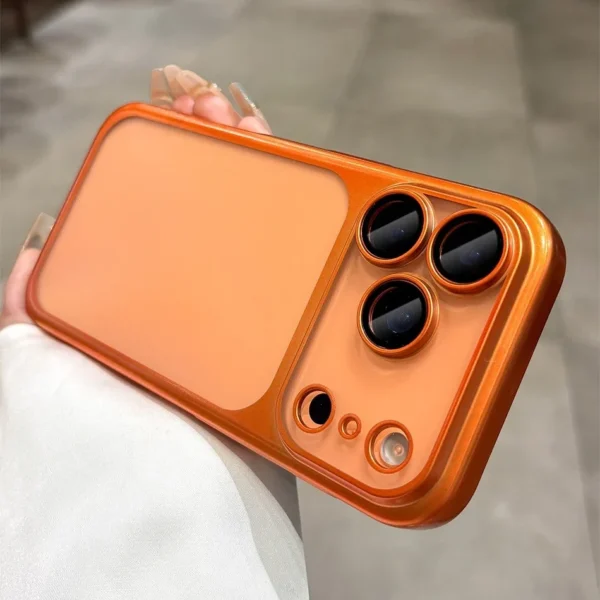 ⁦Latest Orange Ultra Thin Frosted Phone Case for iPhone 17 Pro Max 17Pro 17 With Lens Film Protection Shockproof Hard PC Cover⁩ - الصورة ⁦3⁩