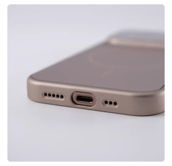 ⁦Large Window Protect For Magsafe Phone Case For iPhone 17 Air 16 15 14 13 Pro Max AG Nano Frosted Glass Magnetic Charge Cover⁩ - الصورة ⁦6⁩
