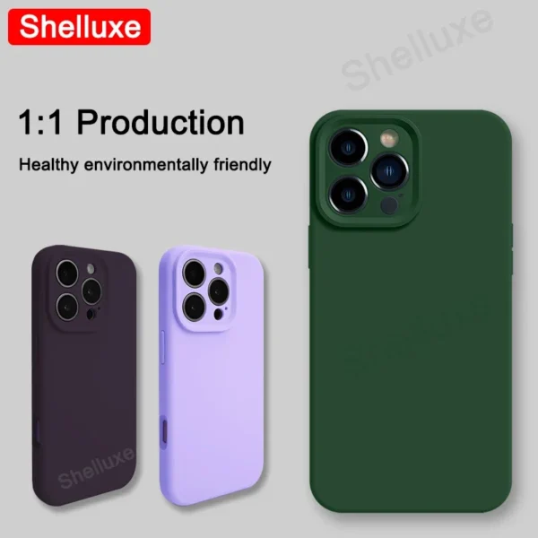 ⁦Luxury Liquid Silicone Case Shelluxe For iPhone 17 16 15 Plus 14 Pro Max For APPLE iPhone17 Air Feel Soft Shockproof Phone Cases⁩ - الصورة ⁦4⁩
