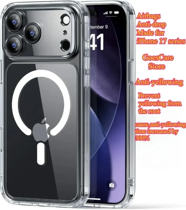 Transparent luxury Strong Magnetic Phone Case for iPhone 17 Air 16 15 14 13 12 11 17 Pro 17 Pro Max Must-Haves Macsafe Case
