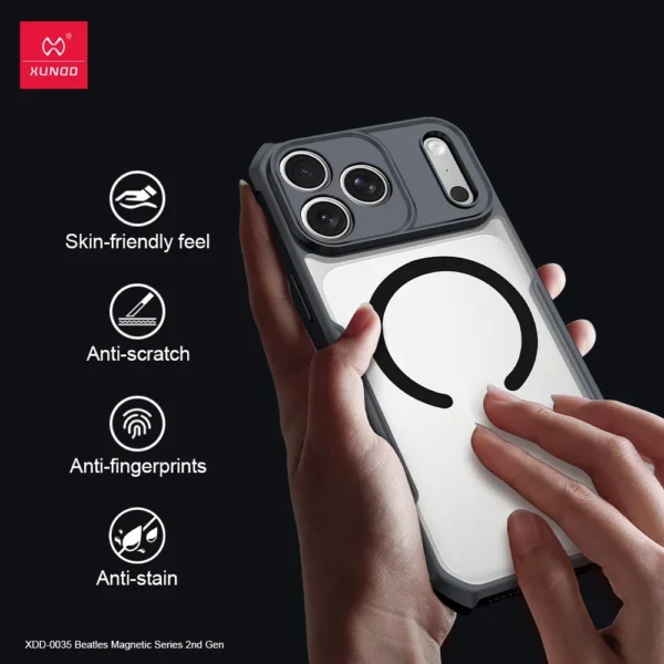 ⁦Xundd for iPhone 17 Pro Max Case,For iPhone 17 Air 17 Pro 17 Magnetic Phone Case,Airbag Shockproof Acrylic&PC Back Clear Cover⁩ - الصورة ⁦4⁩