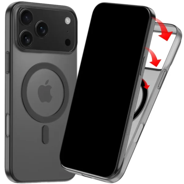 ⁦Luxury Matte Ultra Thin Clear For Magsafe Wireless Charge Case For iPhone 17 Air 16E 15 14 Plus 13 12 11 Pro Max Hard PC Cover⁩ - الصورة ⁦5⁩