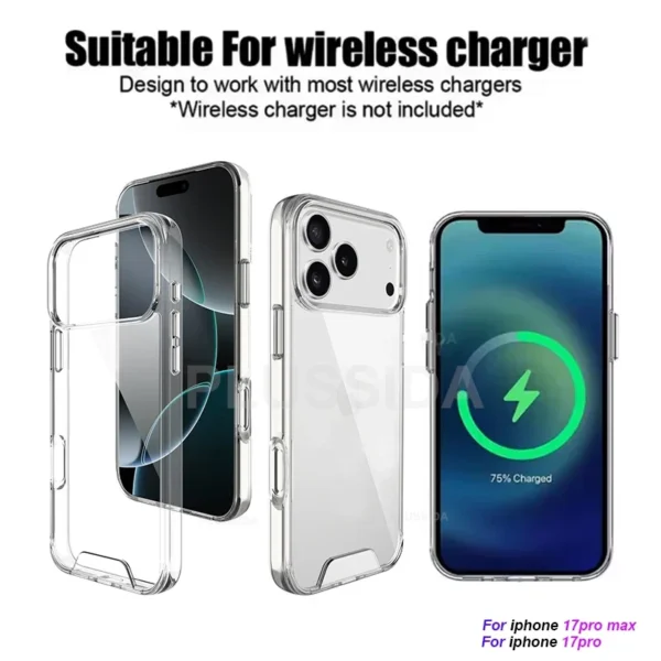 ⁦Clear Case For iPhone 17 16 Pro Max 17 Air Case 16 15 14 13 12 11 Pro Max Case For Magsafe for iPhone16 Plus Luxury Cover Cases⁩ - الصورة ⁦3⁩