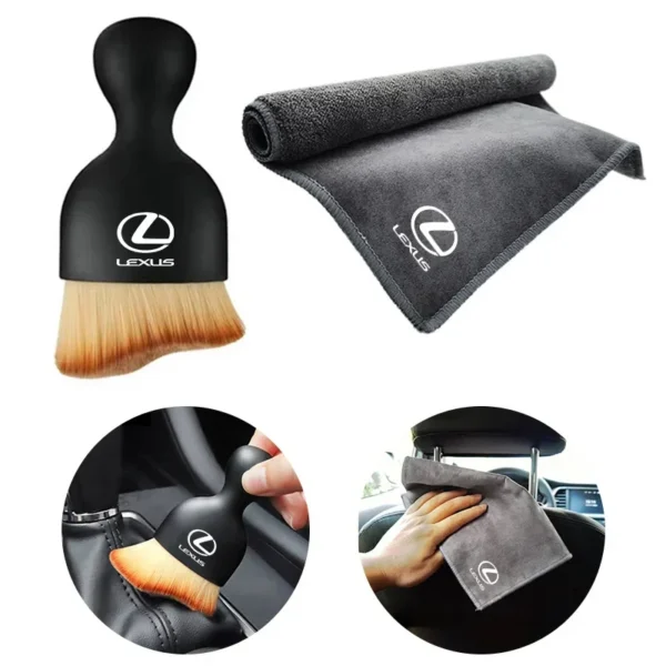 ⁦Suede Fleece Microfiber Wash Towel Car Cleaning Rag Cloth Accessories For Lexus IS250 LS460 RC200 LM300 RX450 LX NX350h LC RC300⁩ - الصورة ⁦3⁩