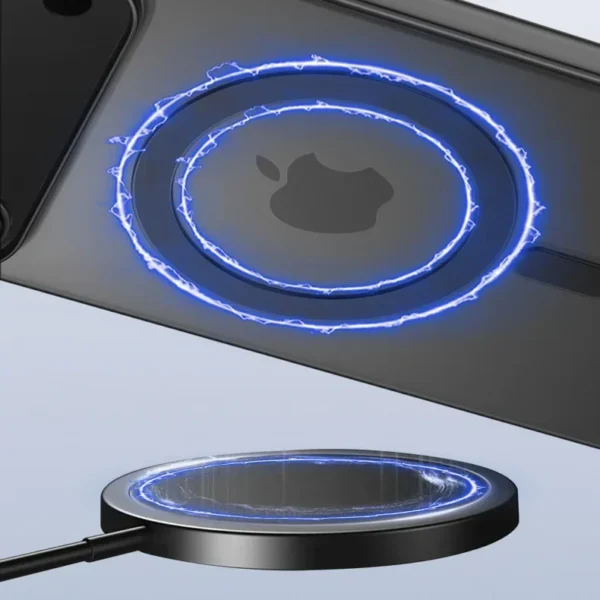 ⁦Luxury Matte Ultra Thin Clear For Magsafe Wireless Charge Case For iPhone 17 Air 16E 15 14 Plus 13 12 11 Pro Max Hard PC Cover⁩ - الصورة ⁦3⁩