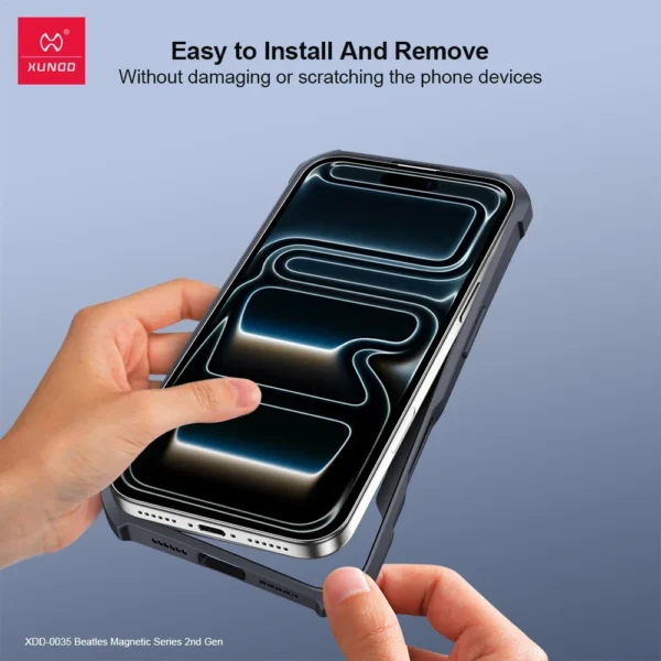 ⁦Xundd for iPhone 17 Pro Max Case,For iPhone 17 Air 17 Pro 17 Magnetic Phone Case,Airbag Shockproof Acrylic&PC Back Clear Cover⁩ - الصورة ⁦2⁩