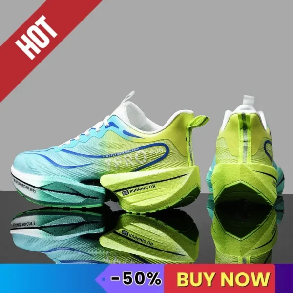 ⁦NEW Sports Running Shoes Men Marathon Breathable Comfortable Women Athletic Training Outdoor Sneakers Air Cushion Carbon Plate⁩ - الصورة ⁦4⁩
