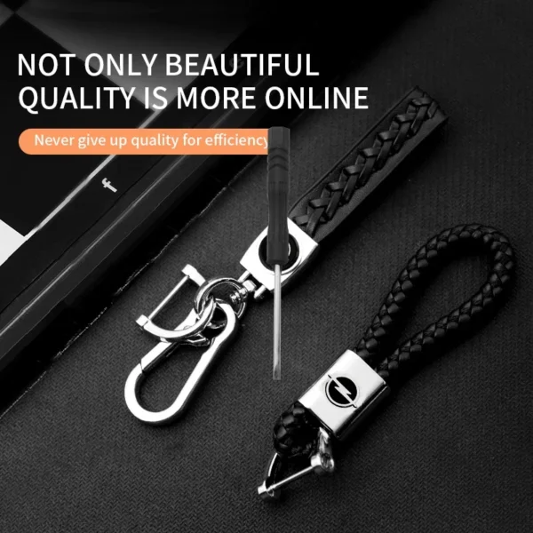 ⁦3D Metal/Leather Car Styling Keychain For Opel Corsa 2004 Astra D Combo Insignia Adam Mokka Key Chain Key Rings Auto Accessories⁩ - الصورة ⁦6⁩