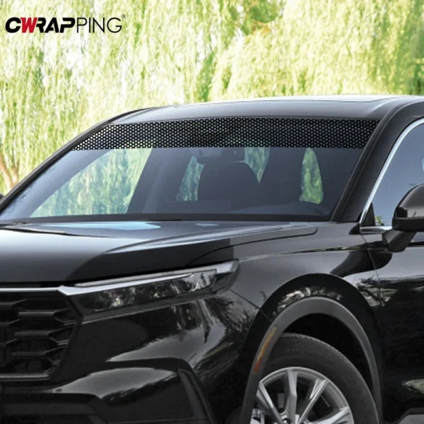 ⁦Car Sunshade Stickers Fly Eye One Way Vision Mesh Film Auto Front Windshield 3D Design Vinyl Film Decals Cars Decorative Sticker⁩ - الصورة ⁦5⁩