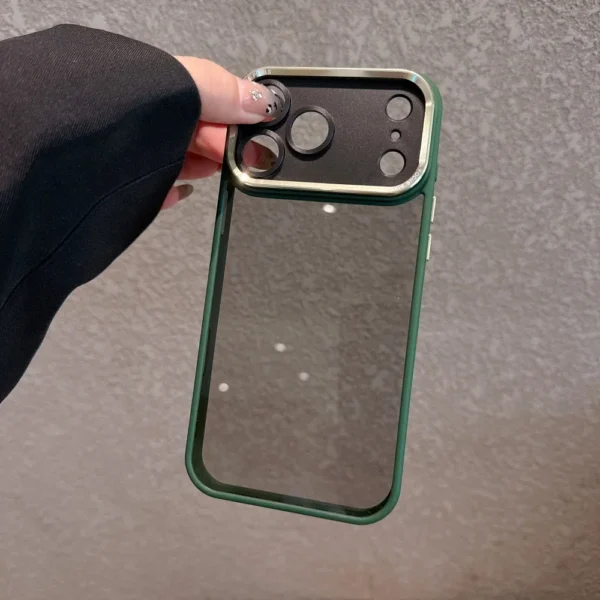 ⁦Luxury Hard Acrylic Transparent Case for iPhone 17 Air 13 14 15 16 17 Pro Max Plus 12 11 Lens Film Protection Shockproof Cover⁩ - الصورة ⁦3⁩