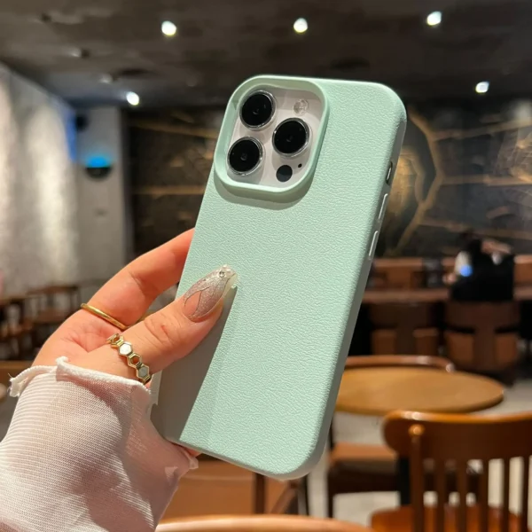 Luxury Silicone Litchi Lines Leather Phone Case For iPhone 17 16 15 14 13 12 11 Pro Max X XS XR Plus Soft Shockproof Full Cover - Image 2