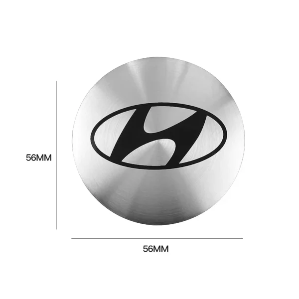 ⁦4Pcs 56mm Car Wheel Stickers Center Hub Cap Car Emblem Badge Decal For Hyundai Genesis N-LINE I10 I20 I30 I40 IX20 IX35 Kona⁩ - الصورة ⁦6⁩