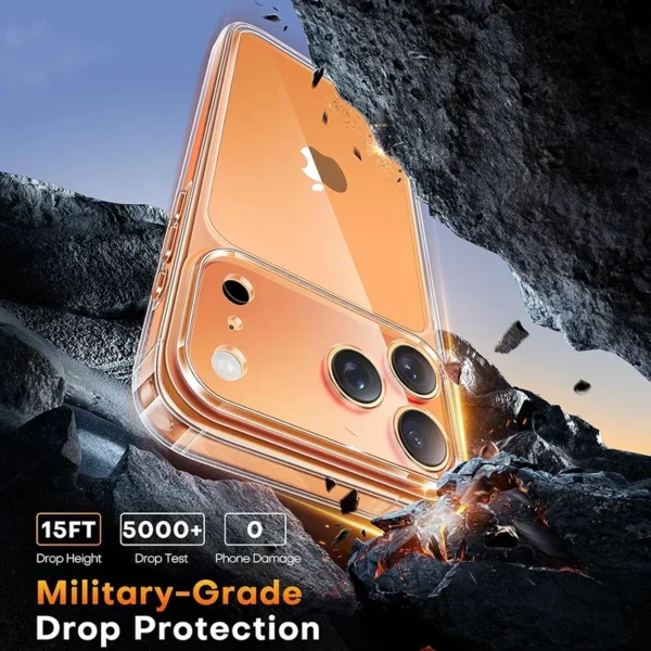 ⁦For iPhone 17 Pro Case apple iPhone 17 Air iPhone 17 Pro Max Cover Bumper Shockproof Clear PC + Silicone Protective Phone Cover⁩ - الصورة ⁦3⁩