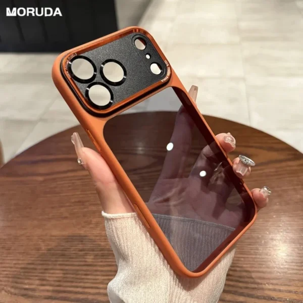 Luxury Hard Acrylic Transparent Case for iPhone 17 Air 13 14 15 16 17 Pro Max Plus 12 11 Lens Film Protection Shockproof Cover