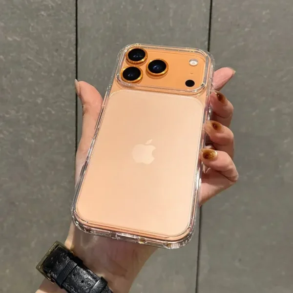 ⁦Luxury Translucent Matte Case for iPhone 17 Pro Max Air PC TPU Hybird Armor Phone Cover for iPhone 16 15 14 13 12 Pro Max Plus⁩ - الصورة ⁦2⁩