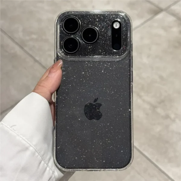 Luxury Bling Glitter Silicone Clear Case For iPhone 17 Air 16 15 14 Plus 13 11 12 Mini Pro Max Transparent Soft TPU Cover Funda