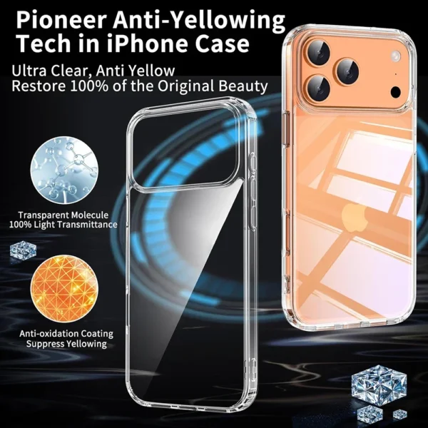 ⁦Invisible Airbag Shockproof Case For iPhone 17 Pro Max iPhone17 Air Hybrid Hard Cover For iPhone17ProMax 17Air Soft Shell 17Pro⁩ - الصورة ⁦2⁩