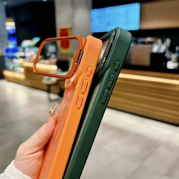 Matte Translucent Camear Lens Stand Bracket Magnetic For Magsafe Case For iPhone 17 Air 16 15 14 Plus 13 12 11 Pro Max PC Cover - Image 6