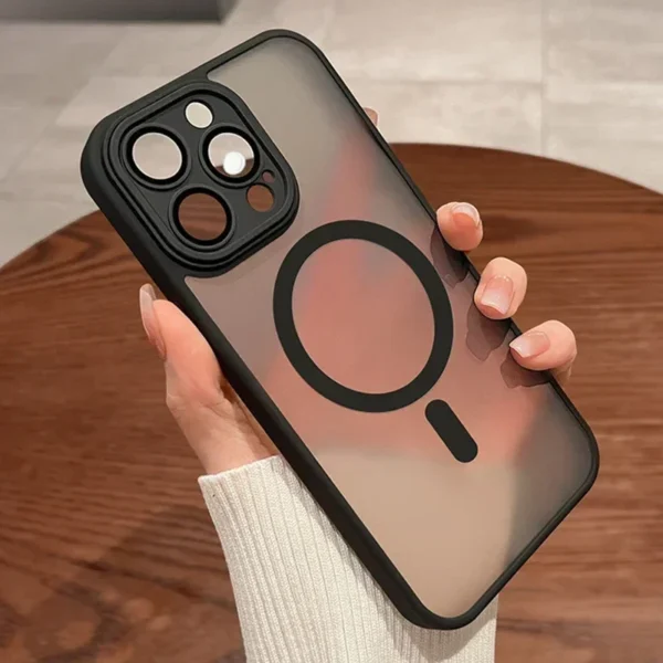 ⁦Original Case For iPhone 17 Air 16 15 14 13 12 11 Pro Max Plus For Magsafe Magnetic Wireless Charge Lens Protector Matte Cover⁩ - الصورة ⁦2⁩