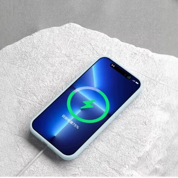 ⁦Original Magsafe Liquid Silicone Soft Case for Apple iPhone 13 16 15 14 12 Pro Max Wireless Charging With Logo 16 Magnetic Cover⁩ - الصورة ⁦4⁩