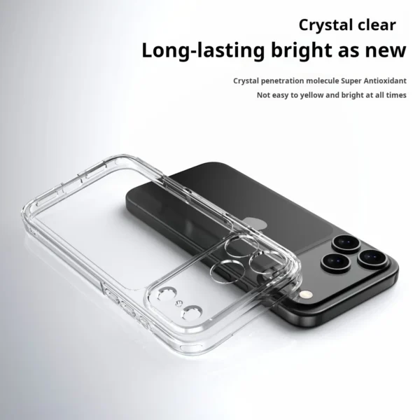 ⁦Luxury Hybrid Transparent Shockproof Phone Case For iPhone 17 Pro Max 17 Air 17Pro Max Clear Hard Acrylic Protective Back Cover⁩ - الصورة ⁦3⁩