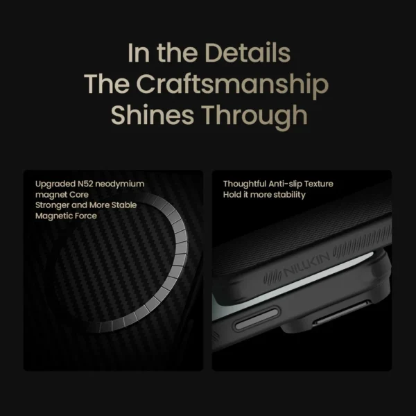 For iPhone 17 Pro Max / 17 Pro case CarboProp Fiber Magnetic Adapt Translucent Black Camera Cover Lens Back Cover Protection
