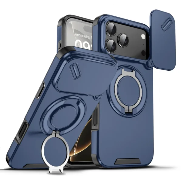 Slide Camera Protection Magsafe Magnetic Wireless Charging Armor Case for IPhone 17 Air 16e 16 15 Plus 14 13 12 11 Pro Max Cover