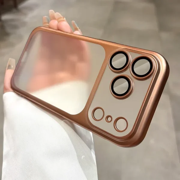 ⁦Luxury Matte Hard PC Ultra Slim Case for iPhone 17 Pro Max 17Pro ProMax Plating Camera Film Protector Frosted Shockproof Cover⁩ - الصورة ⁦4⁩