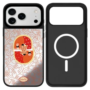 Girl Fitness Cartoon Mirror Surface Cover for iPhone 12 13 14 15 16 17 Pro Max 17 Air Case - Protective Magnetic Case<span> - </span>MagSafe, For iPhone 16