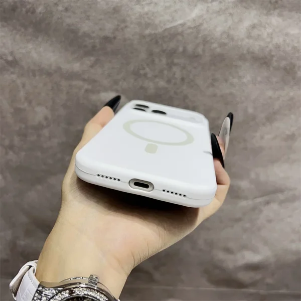 ⁦Luxury Official Original Silicone Magsafe Magnetic Phone Case For iPhone 17 Air 16 15 14 13 12 11 17 Pro Max Must Haves Cover⁩ - الصورة ⁦5⁩