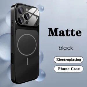 Armor Shockproof Phone Case for iPhone 16 15 14 13 Pro Max Plus 17 Air for Magsafe Magnetic Matte Wireless Charge Cover<span> - </span>Black, For iPhone 17 Air