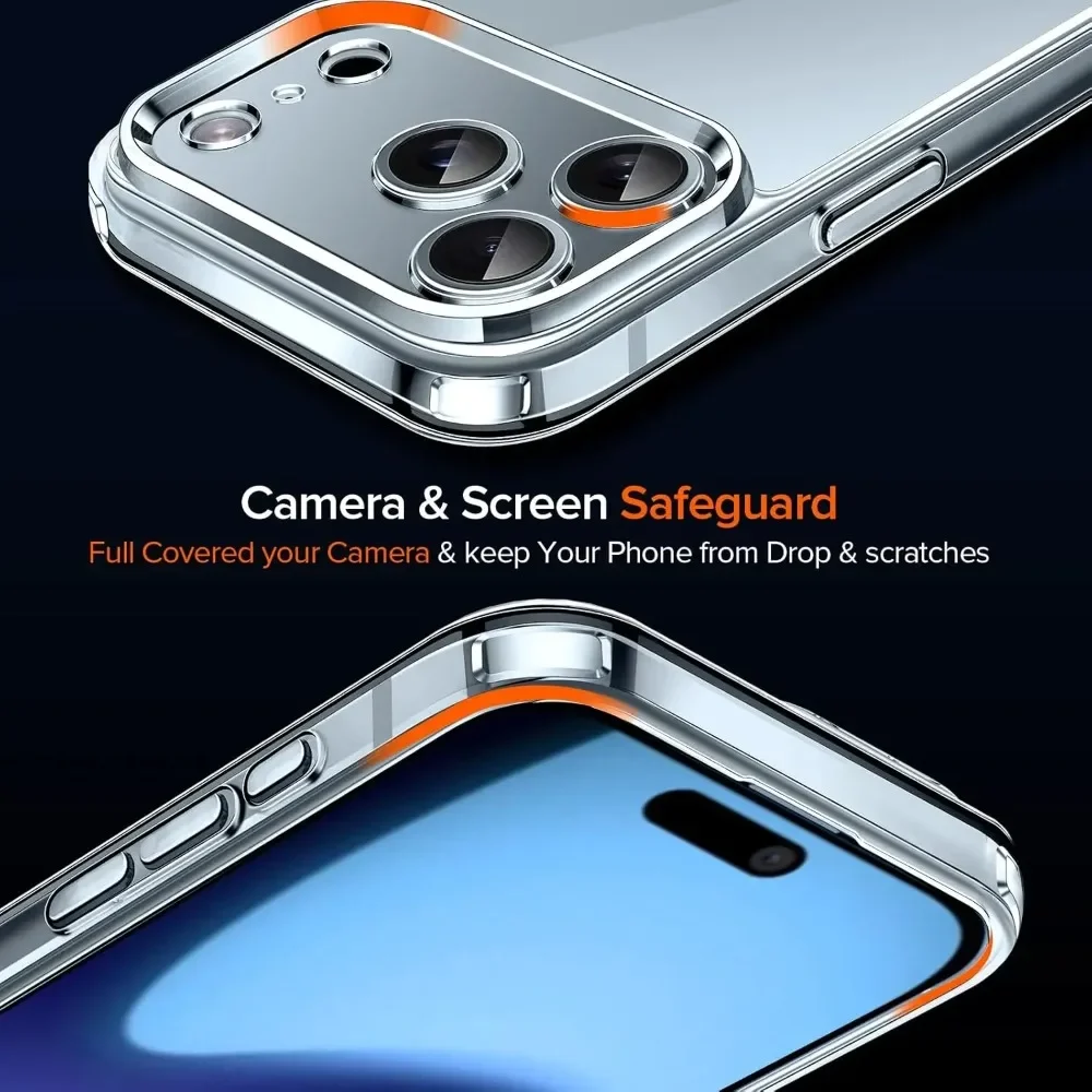 Original Transparent Anti-Yellow Shockproof PC Case For IPhone 17 Pro Max 17 Air Four Corner Airbag Camera Lens Protector Cover - الصورة 2