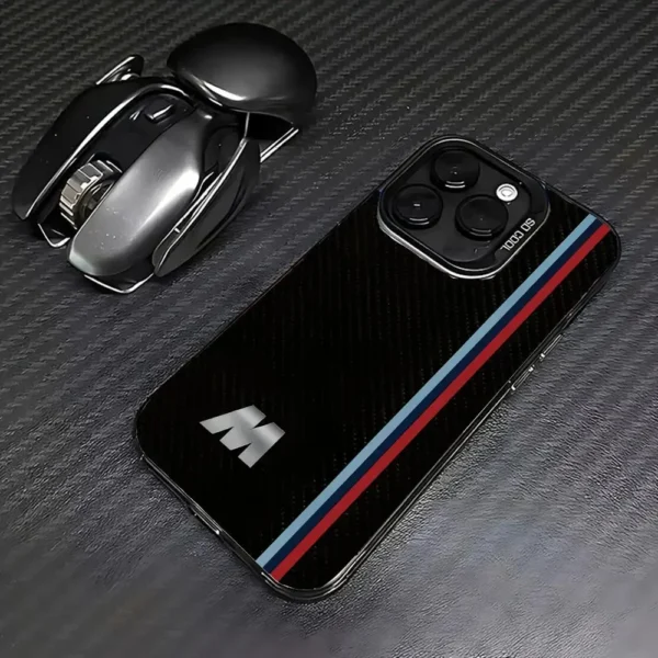 Striped letter M pattern phone case for iPhone 17 16 15 14 13 12 11 Pro Max/Pro/Plus Drop and shock resistant back cover