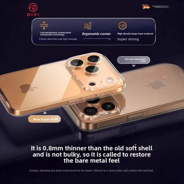 ⁦DIVI Soft Transparent Case TPU Clear Case For iPhone 17 16 15 14 13 12 11 Pro Max 13 MINI Shockproof Silicone Clear Phone Case⁩ - الصورة ⁦4⁩