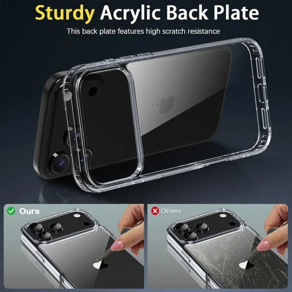 ⁦Shockproof Hard Acrylic Crystal Case for iPhone 17 Pro Max Case Military Grade Back Slim Case for iPhone 17 Air Back Cover Shell⁩ - الصورة ⁦5⁩