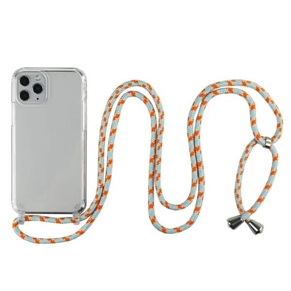 ⁦Crossbody Necklace Cord Lanyard Case For iPhone 17 16 15 13 Pro Max 12 Mini 11 14 Plus Strap Hang Rope Transparent Phone Cover⁩ - الصورة ⁦4⁩