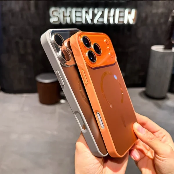 ⁦Luxury Large Window Magnetic Phone Case For iPhone 17 14 16 15 13 Pro max 17 Air Falling Anti Vibration Protection Phone Cover⁩ - الصورة ⁦3⁩