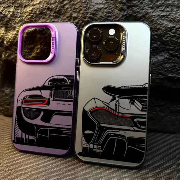 Male Men Sports Car Cartoon Line Coque For Apple iPhone 17 Air 16e 16 14 15 13 11 Pro Max Plus 12Pro Shockproof Case Phone Cover