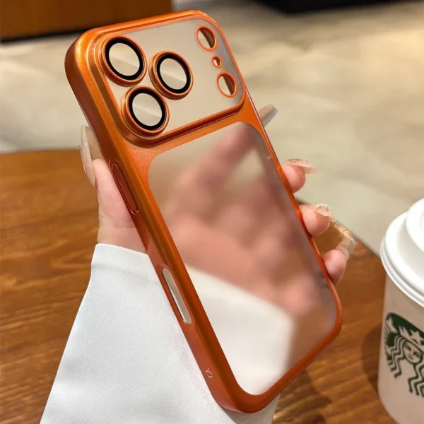 ⁦Luxury Matte Hard PC Ultra Slim Case for iPhone 17 Pro Max 17Pro ProMax Plating Camera Film Protector Frosted Shockproof Cover⁩ - الصورة ⁦3⁩